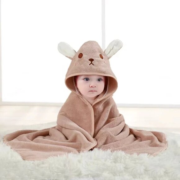 Ultra-Soft Microfiber Hooded Baby Towel & Robe - Unisex - Newborn to 3 Years - Picture 1 of 7